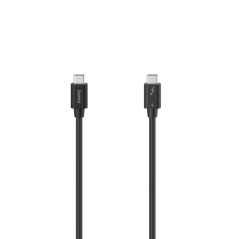Câble USB-C mâle Hama Essential - Longueur 0,80 m - Vitesse jusqu'à 40 Gbit/s - Double blindage - Noir