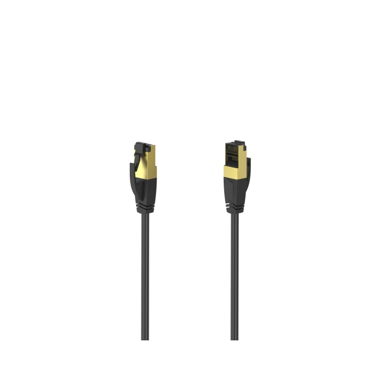Câble réseau Hama Essential FTP RJ45 Cat-8 - Vitesse jusqu'à 40 Gbit/s - Longueur 1,5 m - Double blindage - Noir