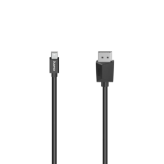 Câble Hama Essential DisplayPort vers Mini-DisplayPort - 4K - Longueur 1,5 m - Double blindage - Vitesse jusqu'à 21,6 Gbit/s - N