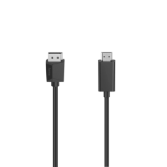Câble adaptateur Hama Essential DisplayPort vers HDMI - Câble de 1,5 m - 4K - Noir