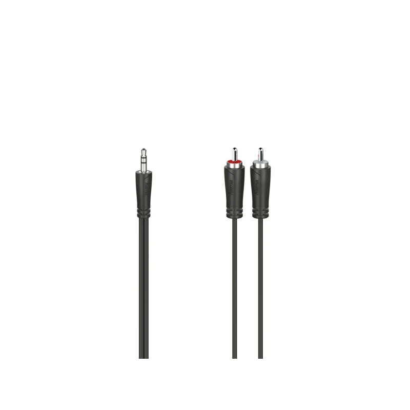 Câble audio Hama Essential - Longueur 1,5 m - Stéréo - Jack mâle 3,5 mm - 2 x RCA mâles - Noir