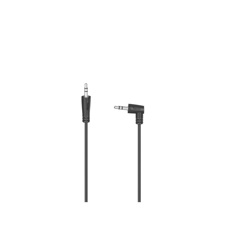 Câble audio coudé à 90° Hama Essential - Prise jack mâle 3,5 mm - Longueur : 1,5 m - Noir