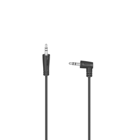 Câble audio coudé à 90° Hama Essential - Prise jack mâle 3,5 mm - Longueur : 1,5 m - Noir
