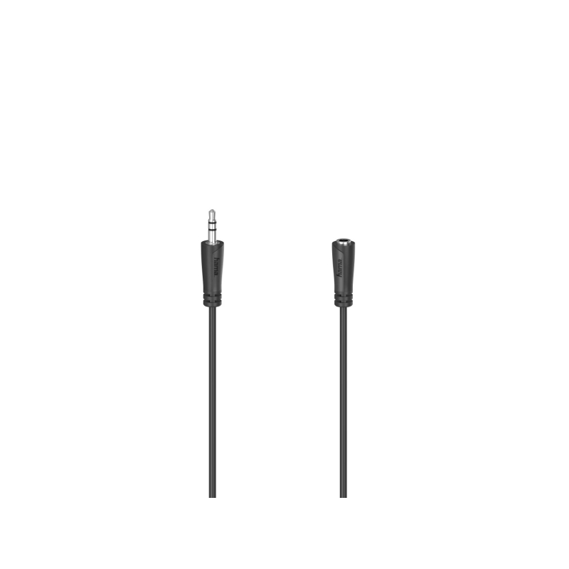 Câble d'extension audio Hama Essential - Longueur : 3 m - Stéréo - Prise jack mâle 3,5 mm - Prise jack femelle 3,5 mm - Noir