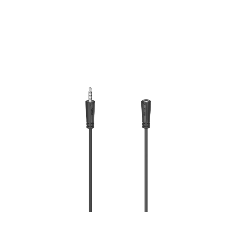 Câble d'extension audio Hama - Longueur 1,5 m - Jack mâle 3,5 mm - Jack femelle 3,5 mm - Noir