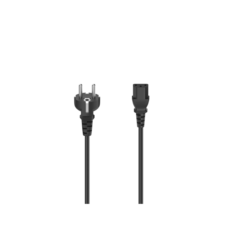 Câble d'alimentation coudé Hama Essential CEE7/16 mâle-femelle C7 - Longueur : 1,5 m - Noir