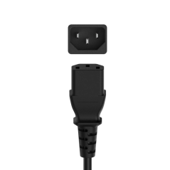 Câble d'alimentation coudé Hama Essential CEE7/16 mâle-femelle C7 - Longueur : 1,5 m - Noir
