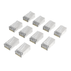 Hama Essential Pack de 10 connecteurs RJ45 - Cat 6A - Blindés - Vitesse jusqu'à 10 Gbit/s - Argent