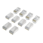 Hama Essential Pack de 10 connecteurs RJ45 - Cat 6A - Blindés - Vitesse jusqu'à 10 Gbit/s - Argent