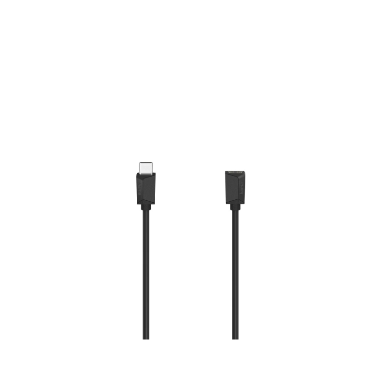 Câble USB-C mâle Hama Essential - Longueur 0,50 m - Vitesse jusqu'à 5 Gbit/s - Double blindage - Noir