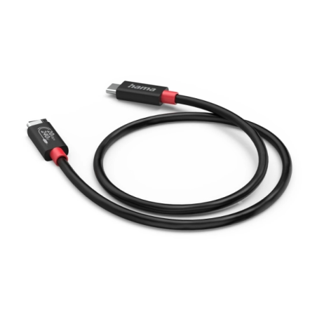 Câble USB-C mâle Hama Essential - Puissance maximale 240 W - Longueur 2 m - Vitesse jusqu'à 20 Gbit/s - Double blindage - Noir