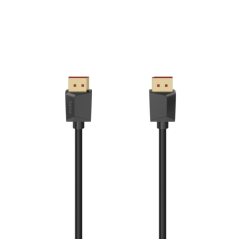 Câble Hama Essential DisplayPort 2.1 8K - Longueur : 2 m - Double blindage - Vitesse jusqu'à 40 Gbit/s - Noir