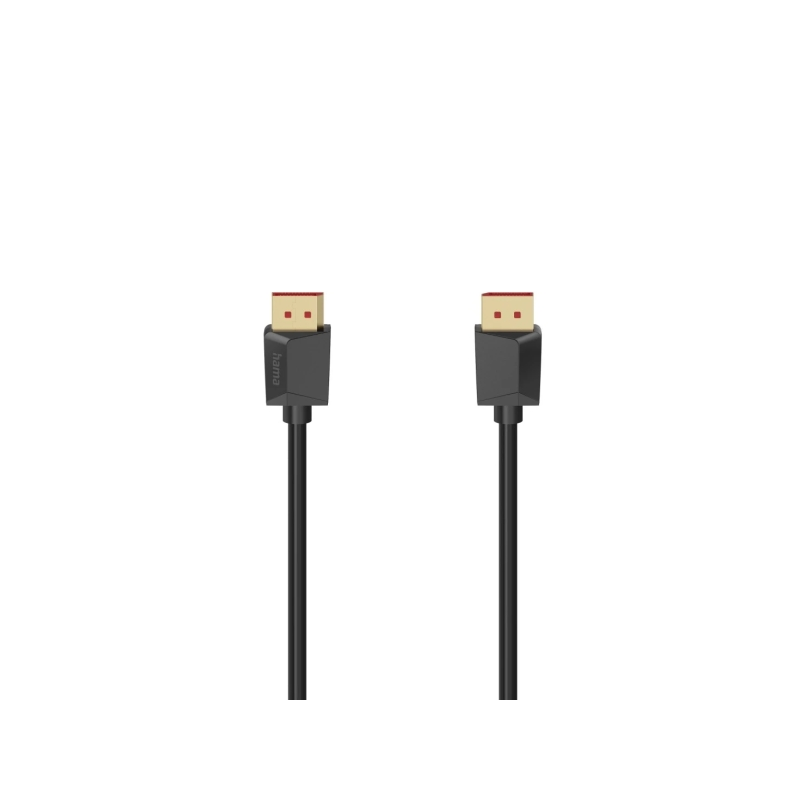 Câble Hama Essential DisplayPort 2.1 8K - Longueur : 2 m - Double blindage - Vitesse jusqu'à 40 Gbit/s - Noir