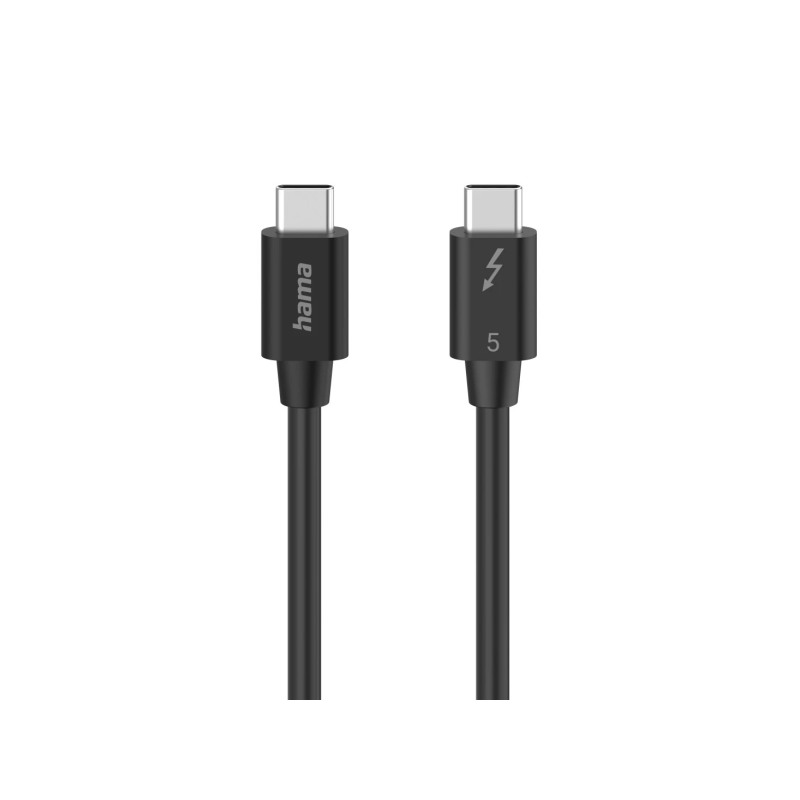 Câble USB-C mâle Hama Essential - Longueur 1 m - Vitesse jusqu'à 80 Gbit/s - Double blindage - Noir