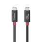 Câble USB-C mâle Hama Essential - Puissance maximale 240 W - Longueur 1 m - Vitesse jusqu'à 80 Gbit/s - Double blindage - Noir