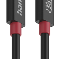 Câble USB-C mâle Hama Essential - Puissance maximale 240 W - Longueur 1 m - Vitesse jusqu'à 80 Gbit/s - Double blindage - Noir