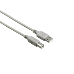 Câble d'entrée USB Hama - Longueur 1,5 m - USB-A mâle - USB-B mâle - Vitesse jusqu'à 480 Mbit/s - Gris