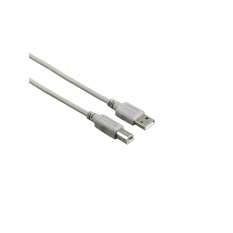 Câble d'entrée USB Hama - Longueur 1,5 m - USB-A mâle - USB-B mâle - Vitesse jusqu'à 480 Mbit/s - Gris