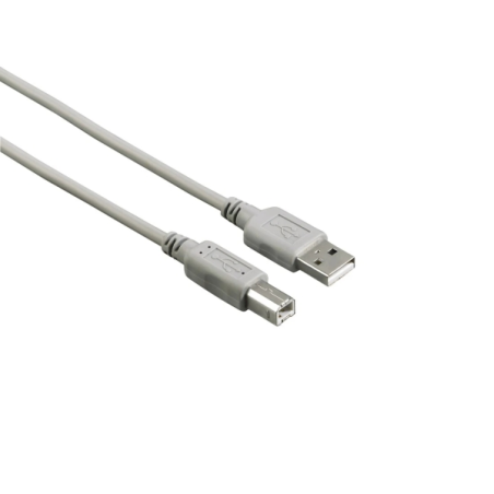 Câble d'entrée USB Hama - Longueur 1,5 m - USB-A mâle - USB-B mâle - Vitesse jusqu'à 480 Mbit/s - Gris