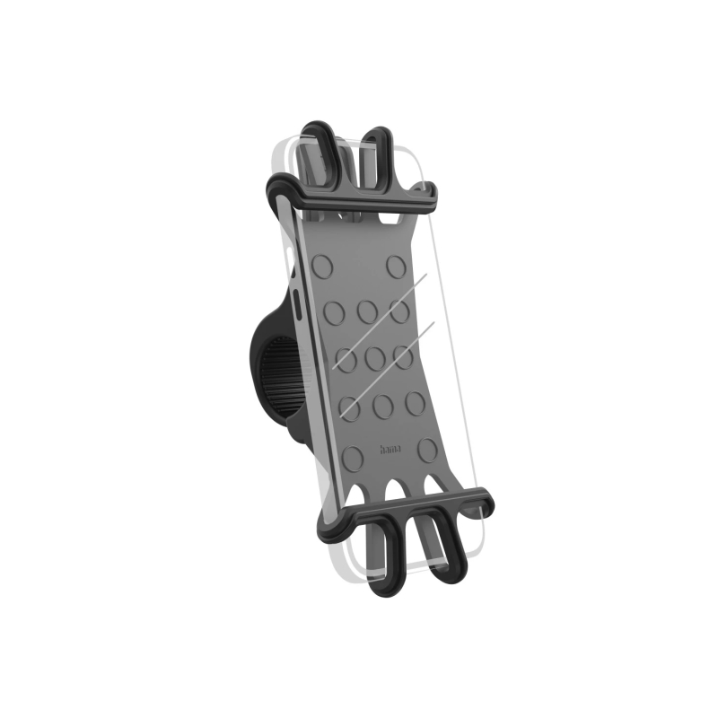 Support de smartphone flexible Hama pour vélo - Silicone souple - Poids maximal supporté : 200 kg - Largeur de l'appareil : 6 à