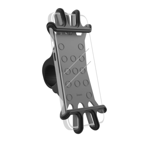 Support de smartphone flexible Hama pour vélo - Silicone souple - Poids maximal supporté : 200 kg - Largeur de l'appareil : 6 à