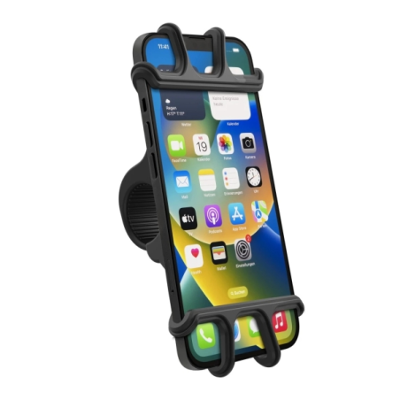 Support de smartphone flexible Hama pour vélo - Silicone souple - Poids maximal supporté : 200 kg - Largeur de l'appareil : 6 à