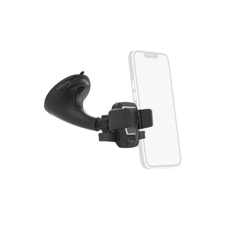 Support de voiture Hama Easy Snap pour smartphones - Ventouse pour pare-brise - Compatible avec les appareils de 5,5 à 8,5 cm de