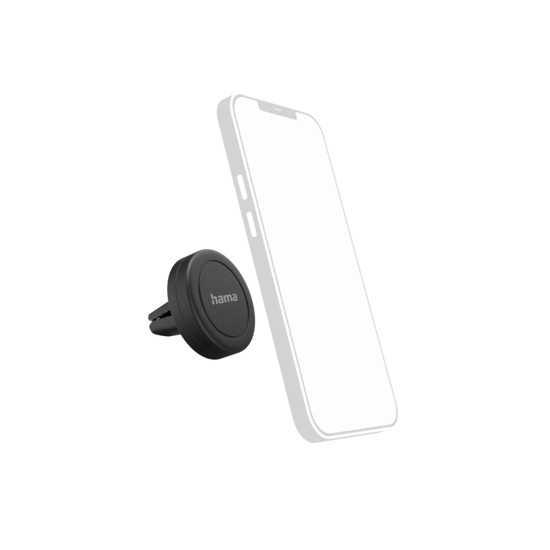 Support de voiture Hama pour smartphone - Magnétique - Fixation sur la grille d'aération - Universel - Noir