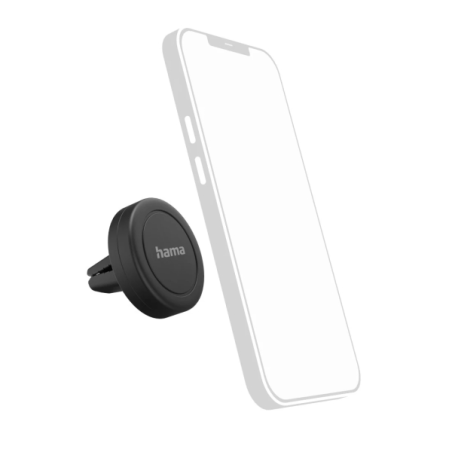 Support de voiture Hama pour smartphone - Magnétique - Fixation sur la grille d'aération - Universel - Noir