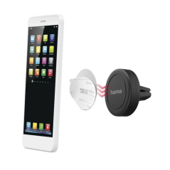 Support de voiture Hama pour smartphone - Magnétique - Fixation sur la grille d'aération - Universel - Noir