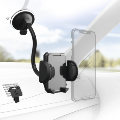 Support de voiture Hama Multi pour smartphones - Poids max. 200 g - Clip de fixation pour grille d'aération - Ventouse pour pare