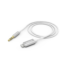 Câble auxiliaire Hama - Connecteur mâle 3,5 mm - Lightning - Longueur 1 m - Blanc
