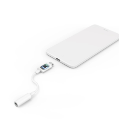 Câble adaptateur audio Hama - USB-C mâle vers prise jack 3,5 mm femelle - Blanc