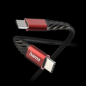 Câble USB-C mâle Hama - Puissance maximale 60 W - Longueur 1,5 m - Vitesse jusqu'à 480 Mbps - Nickelé - Noir et rouge