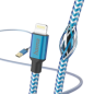 Câble USB réfléchissant Hama - Longueur 1,5 m - Connecteurs USB-A mâle et USB-C mâle - Nylon - Vitesse jusqu'à 480 Mbps - Plaqué