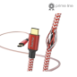 Câble USB-C mâle réfléchissant Hama - Puissance maximale 60 W - Longueur 1,5 m - Nylon - Vitesse jusqu'à 480 Mbps - Plaqué or -