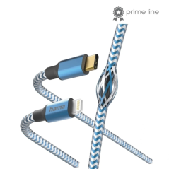 Câble de charge réfléchissant Hama - USB-C mâle vers Lightning - Longueur 1,5 m - Nylon - Vitesse jusqu'à 480 Mbps - Plaqué or -