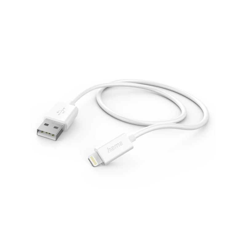 Câble de charge Hama - USB-A mâle - Lightning - Longueur 1 m - Blanc
