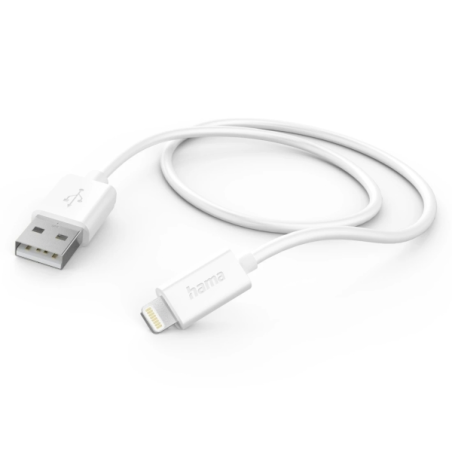 Câble de charge Hama - USB-A mâle - Lightning - Longueur 1 m - Blanc