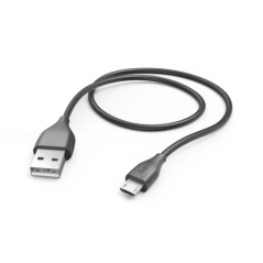 Câble USB Hama - USB-A mâle vers micro-USB mâle - Longueur 1 m - Vitesse jusqu'à 480 Mbps - Nickelé - Noir