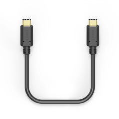 Câble USB-C mâle Hama - Puissance maximale 60 W - Longueur 1,5 m - Vitesse jusqu'à 480 Mbit/s - Plaqué or - Noir
