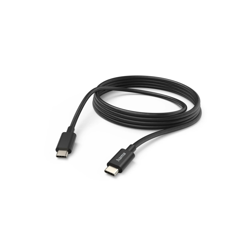 Câble USB-C mâle Hama - Puissance maximale 60 W - Longueur 3 m - Vitesse jusqu'à 480 Mbit/s - Nickelé - Noir