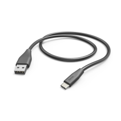 Câble USB Hama - Longueur 1,5 m - USB-A mâle - USB-C mâle - Vitesse jusqu'à 480 Mbps - Nickelé - Noir