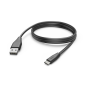 Câble USB Hama - Longueur 3 m - USB-A mâle - USB-C mâle - Vitesse jusqu'à 480 Mbps - Nickelé - Noir