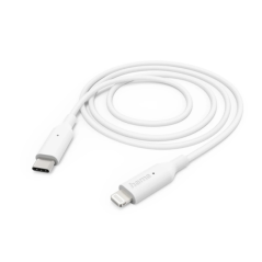 Câble de charge Hama - USB-C mâle vers Lightning - Longueur 1 m - Vitesse jusqu'à 480 Mbps - Nickelé - Blanc