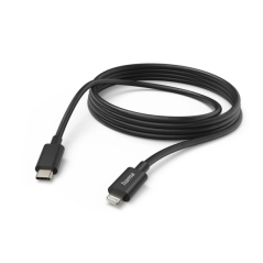 Câble de charge Hama - USB-C - Lightning - Vitesse jusqu'à 480 Mbps - Longueur 3 m - Intensité maximale 3 A - Noir