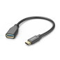 Câble adaptateur Hama USB-C vers USB-A femelle - Plusieurs vitesses - Câble de 15 cm - Accessoires inclus - Fonction OTG - Noir
