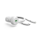 Chargeur de voiture Hama 20 W - Câble Lightning 1 m - Affichage LED - Alimentation sans fil - Blanc