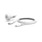 Chargeur de voiture Hama 20 W - Câble Lightning 1 m - Affichage LED - Alimentation sans fil - Blanc