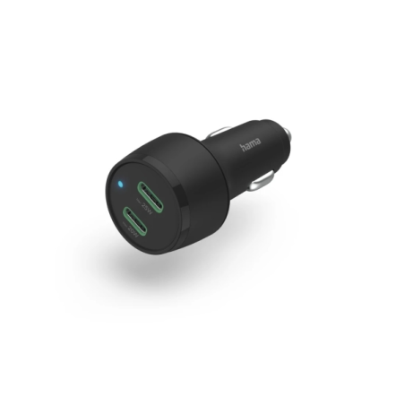 Chargeur de voiture Hama 45 W - Affichage LED - USB-C - Power Delivery - Qualcomm 2.0 - Noir